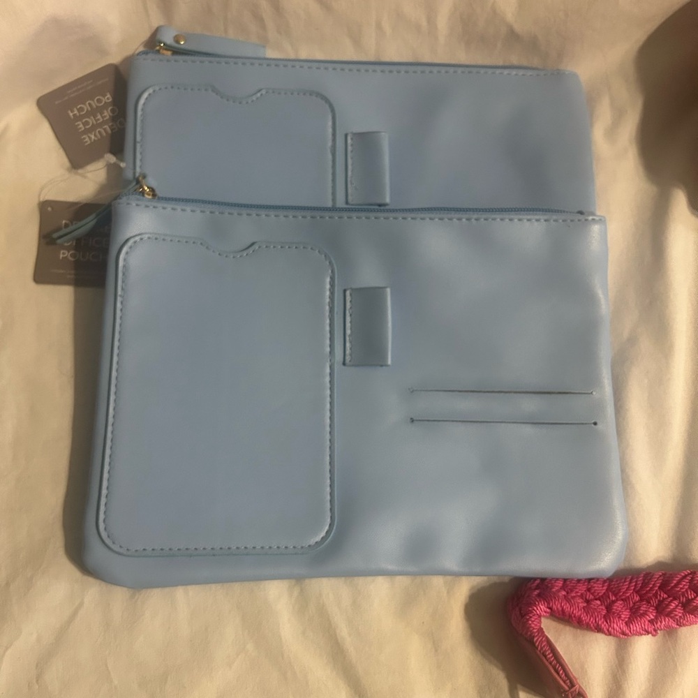 -Light Blue Deluxe Office Travel Pouch